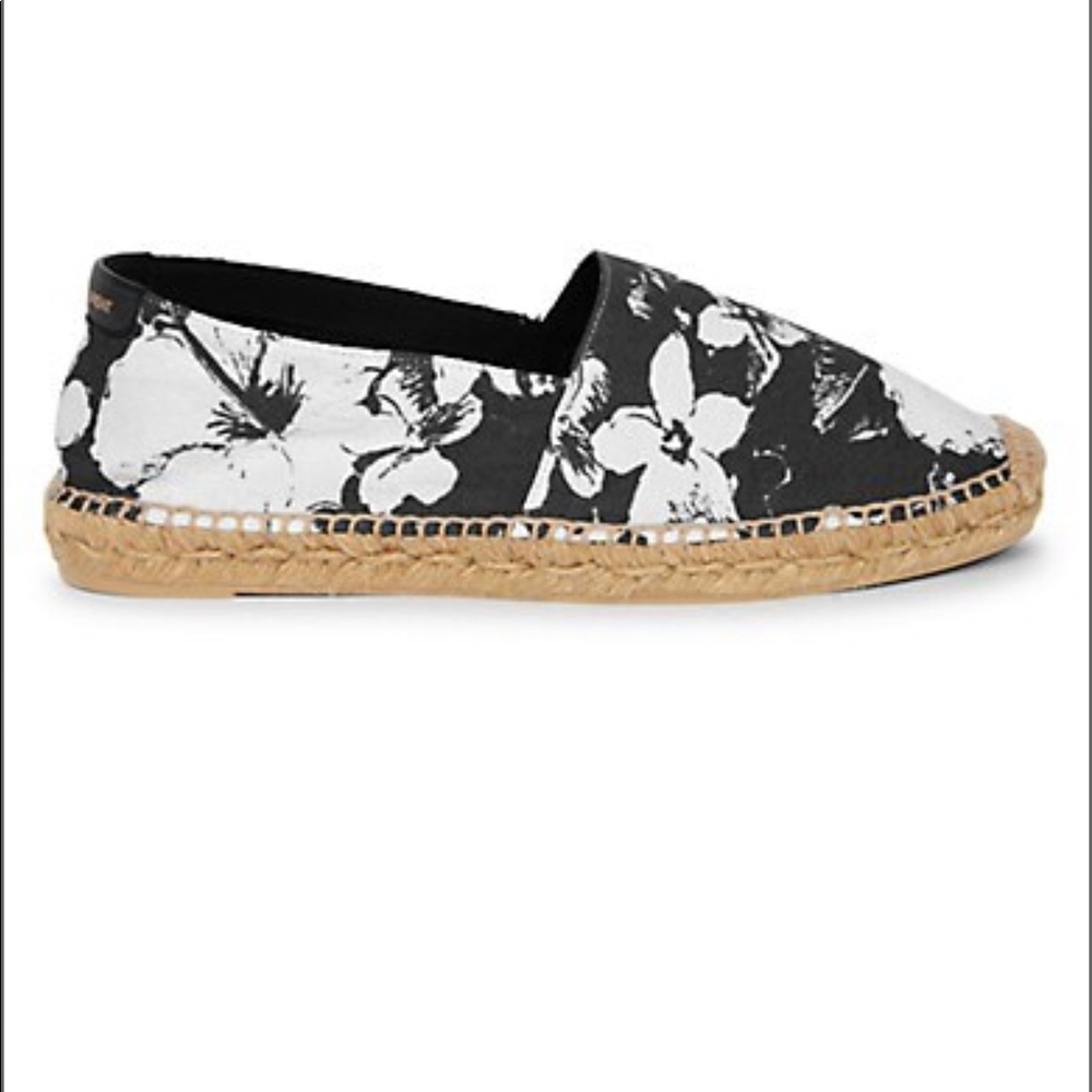 Saint Laurent hibiscus-print espadrilles